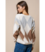 Argyle V-Neck Cardigan Sweater Cream Grey