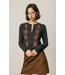 Classic Argyle Button Front Cardigan Navy Caramel