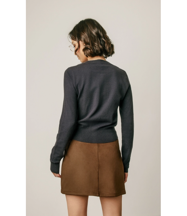 Classic Argyle Button Front Cardigan Navy Caramel