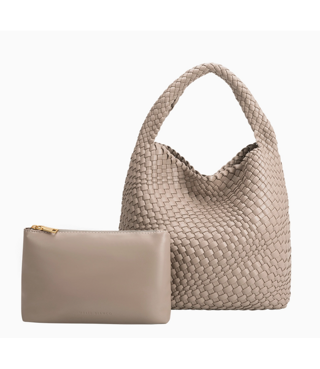 Melie Bianco Johanna Taupe Large Recycled Vegan Shoulder Bag