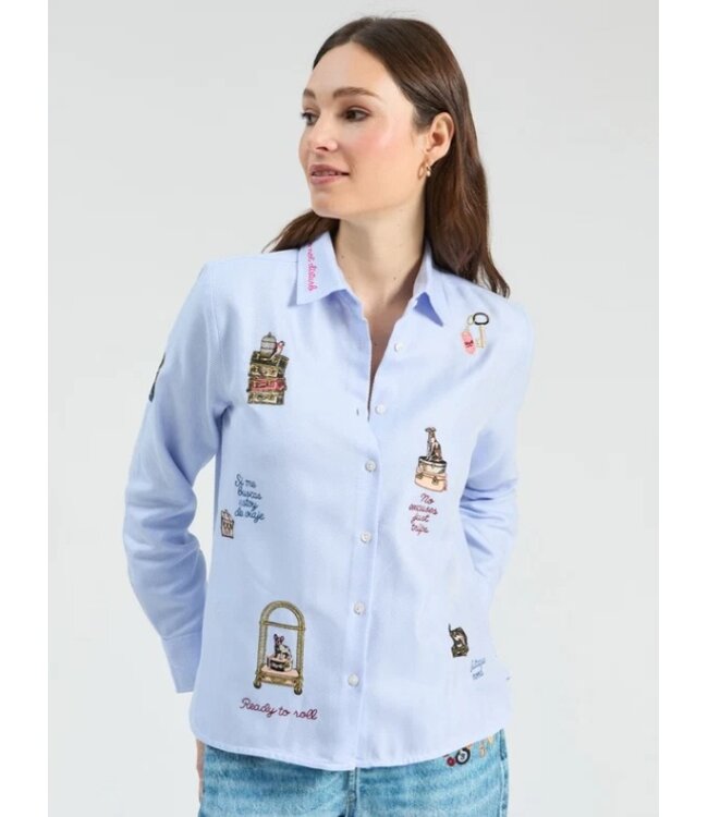 VillaGallo Espiga Azul Blouse