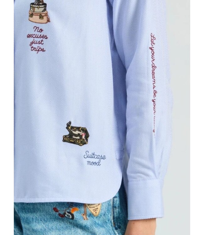 VillaGallo Espiga Azul Blouse
