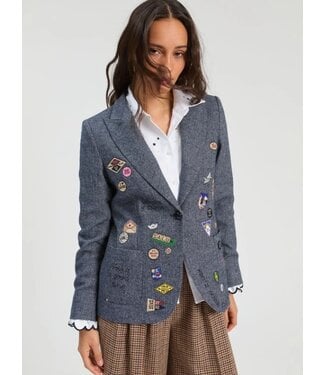 VillaGallo Espiga Azul Lana Blazer