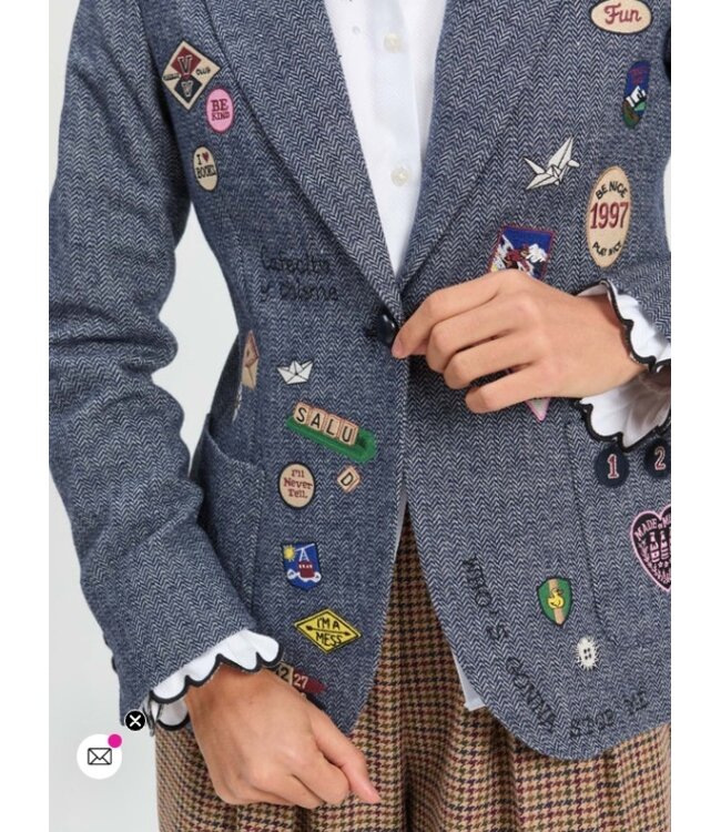 VillaGallo Espiga Azul Lana Blazer