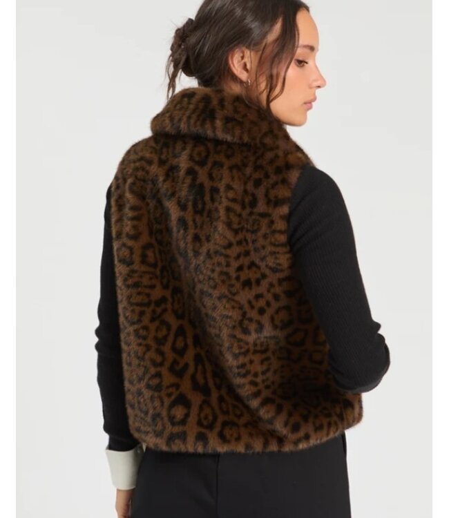 VillaGallo Vison Marron Eco Fur Vest
