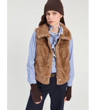 VillaGallo Vison Claro Eco Fur Vest
