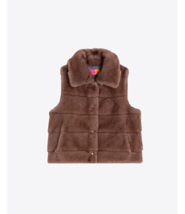 VillaGallo Vison Claro Eco Fur Vest