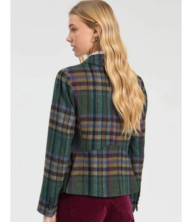VilaGallo Green and Burgundy Checked Jacket