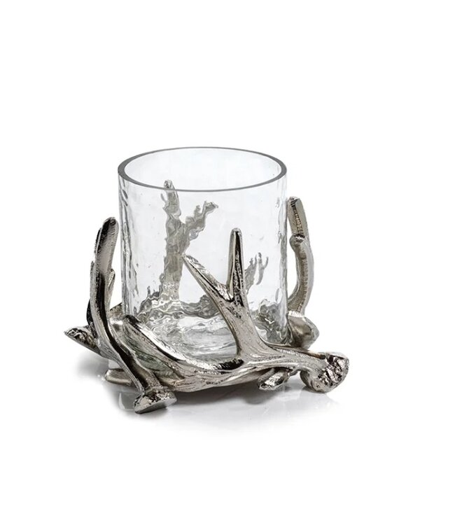 Zodax Antler Alloy and Glass Candle Holder