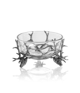 Zodax Pewter and Glass Stag Head Bowl