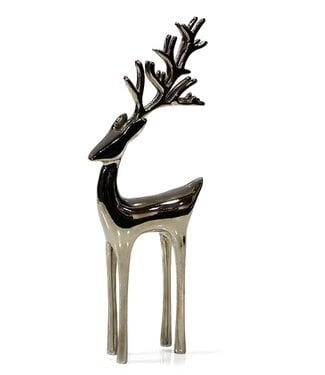 Zodax Reindeer Figurine Tall Polished Nickel