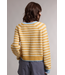 Striped Colorblock Knit Sweater Cardigan Yellow
