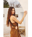 Olympia Assymetrical Pleated Dress Golden Ochre