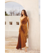 Olympia Assymetrical Pleated Dress Golden Ochre