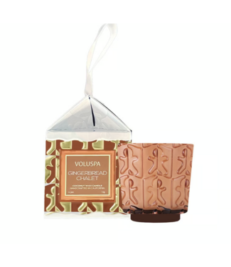 Voluspa Gingerbread Chalet 2.5oz Boxed Pedestal Ornament
