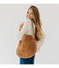 Pretty Simple Rosalie Rivet Suede Hobo Bag Camel