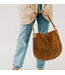 Pretty Simple Rosalie Rivet Suede Hobo Bag Camel
