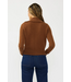 Cropped Button Front Cardigan with Collar Brown