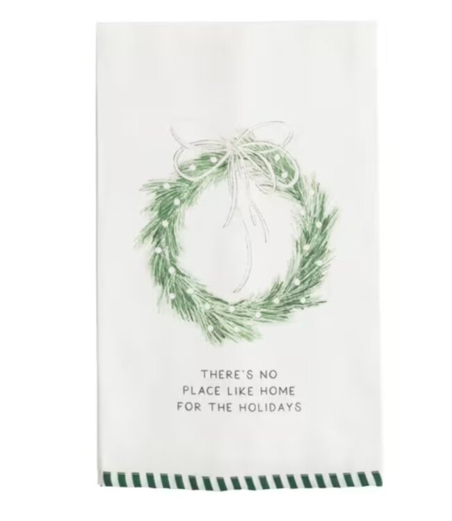 Wreath Stripe Hem Towel