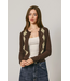 Classic Argyle Button Front Cardigan Espresso Mint