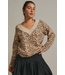 Leopard Print V-Neck Knit Sweater
