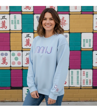 Mahjong Crewneck Sweatshirt Light Blue