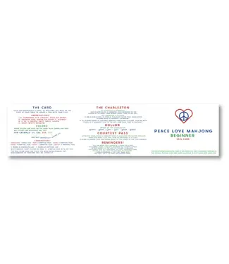 Peace, Love, Mahjong 2026 Beginner MahJong Card
