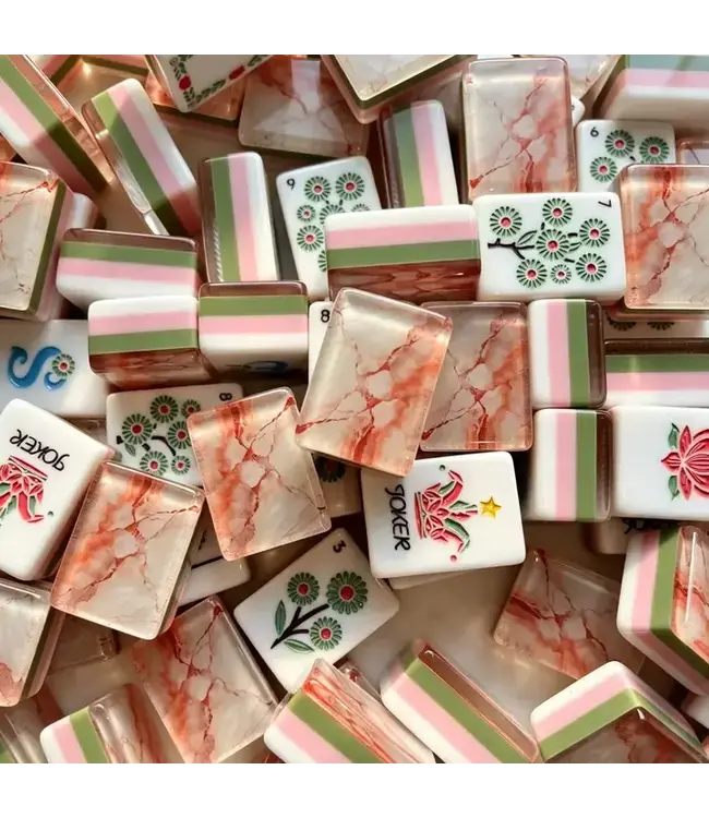 The Southern Peacock Blushing Garden Mahjong Tile Set
