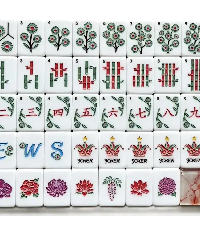 The Southern Peacock Blushing Garden Mahjong Tile Set