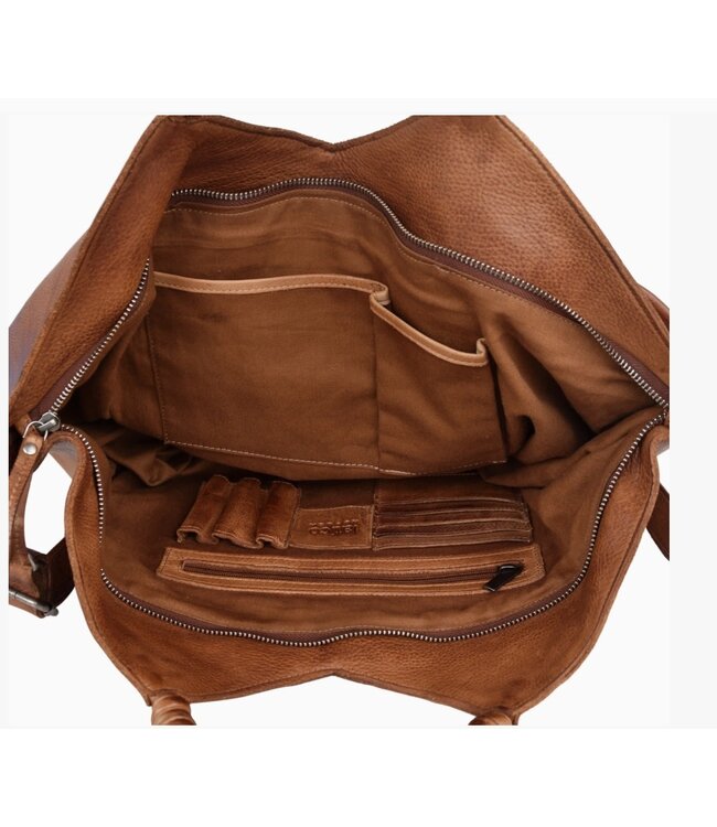 Nelly Handcrafted Leather Tote/Crossbody Bag Cognac