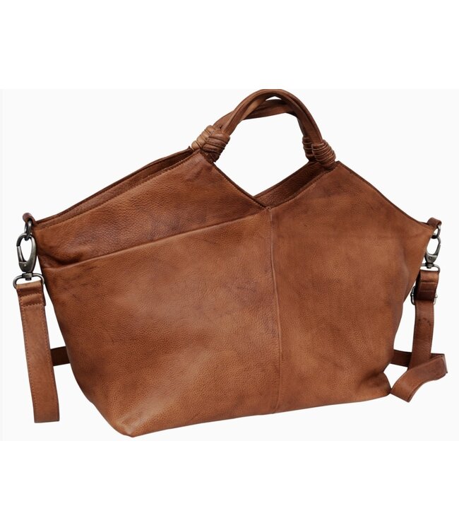 Nelly Handcrafted Leather Tote/Crossbody Bag Cognac