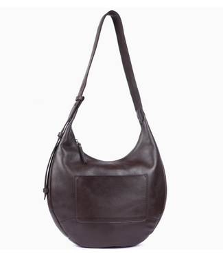 Marcel Stain Washed Leather Shoulder Bag Brown