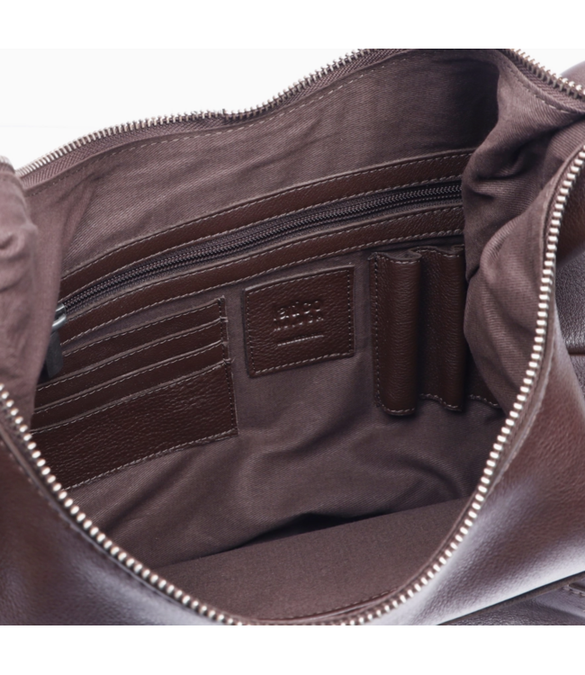 Marcel Stain Washed Leather Shoulder Bag Brown