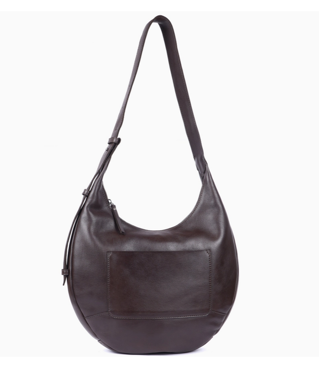 Marcel Stain Washed Leather Shoulder Bag Brown