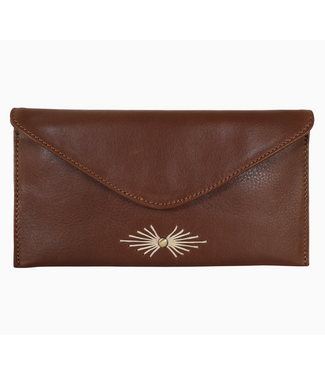 Ynez Milled Leather Wallet Brown