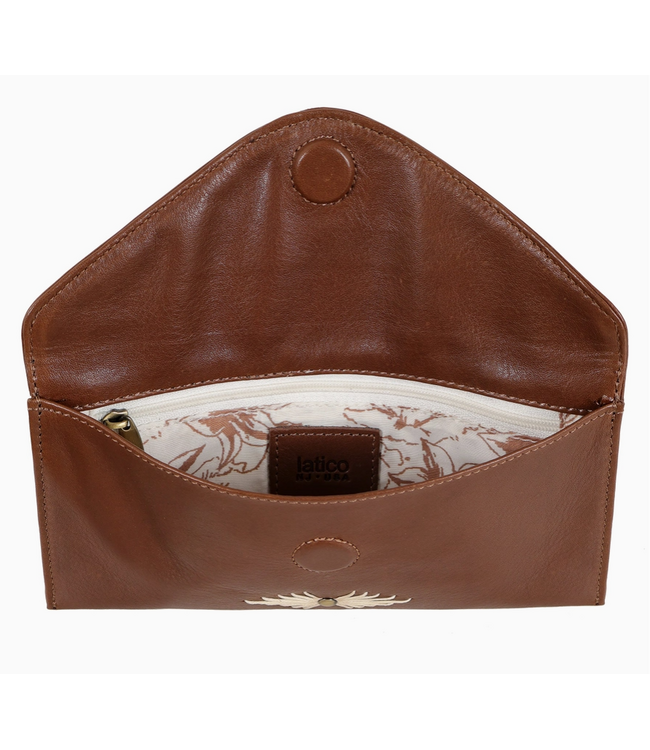 Ynez Milled Leather Wallet Brown