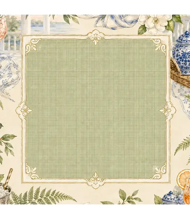 Pat's Monograms The Veranda — Cocktail Garden Mahjong Mat
