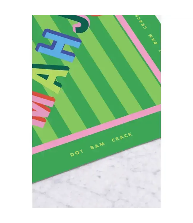 Girl Tribe Mahjong Tile Mat in Mahj Block in Green and Pink 33"x33"