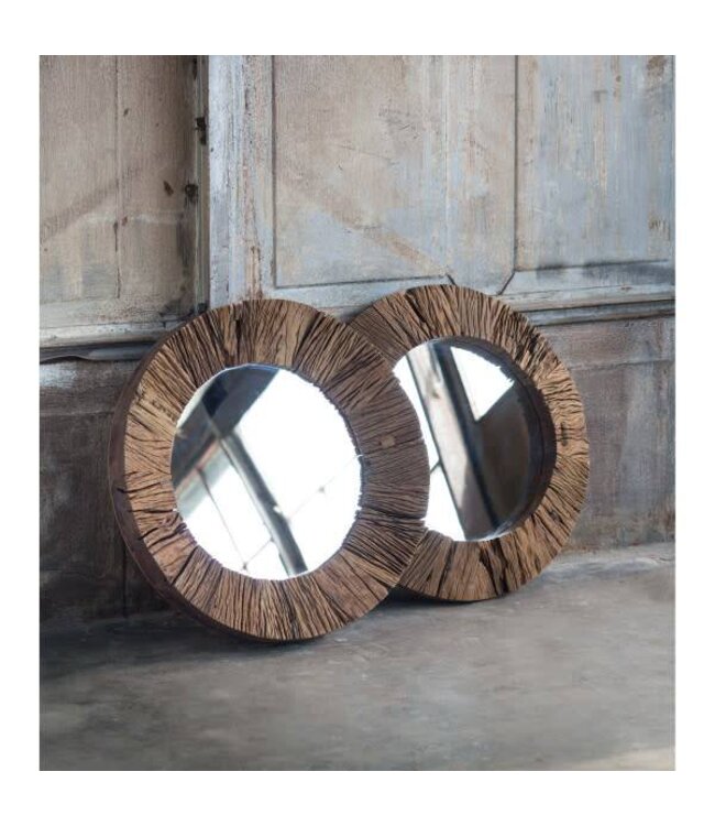 Concave Reclaimed Wood Mirror