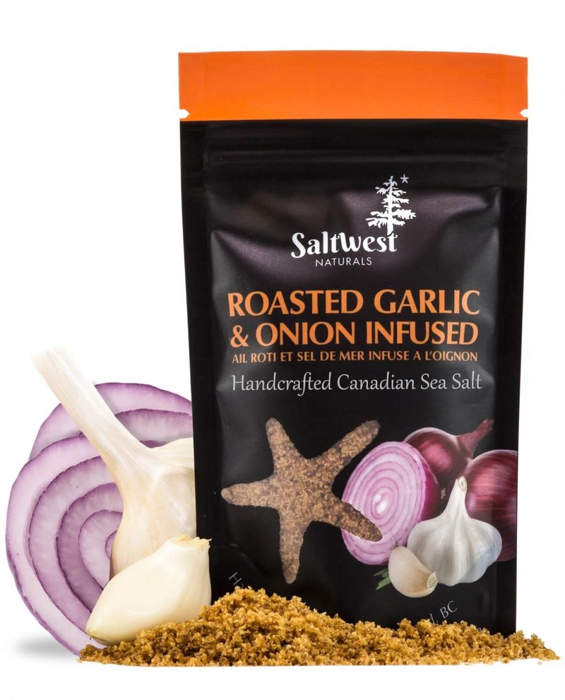 Saltwest Naturals Organic Roasted Garlic and Onion Infused Sea Salt 40g