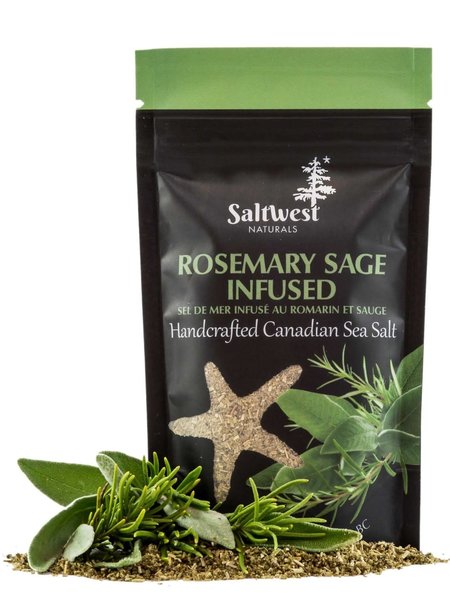 Saltwest Naturals Organic Rosemary Sage Infused Sea Salt 40g