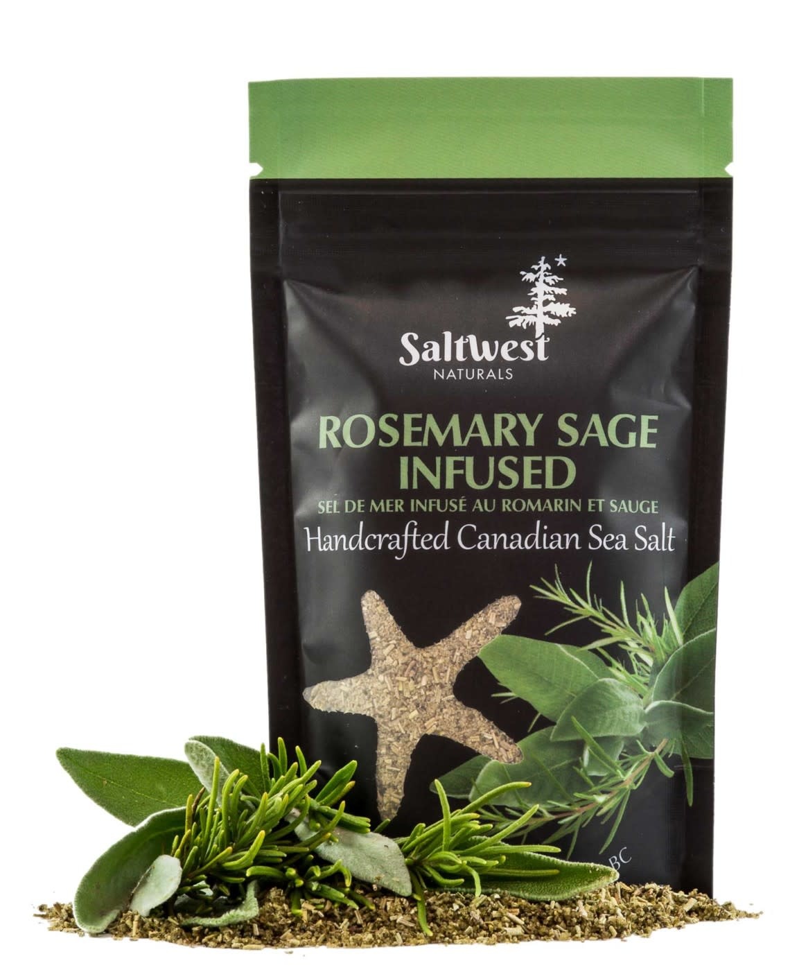 Saltwest Naturals Organic Rosemary Sage Infused Sea Salt 40g