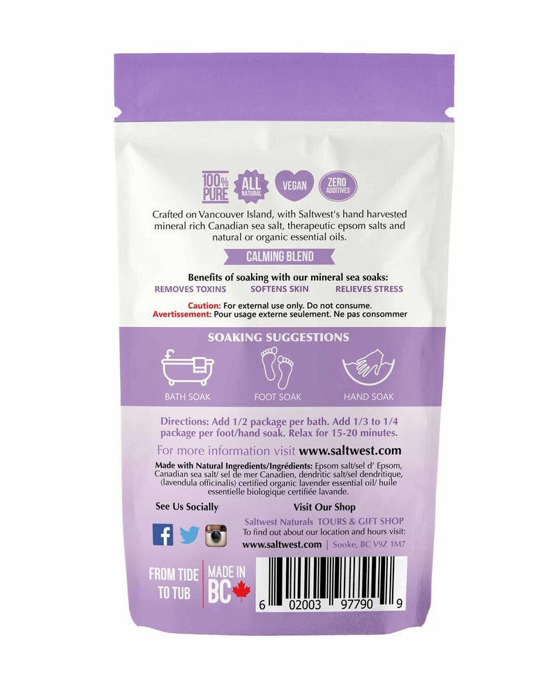 Saltwest Naturals Organic Lazy Lavender Bath Soak 80g