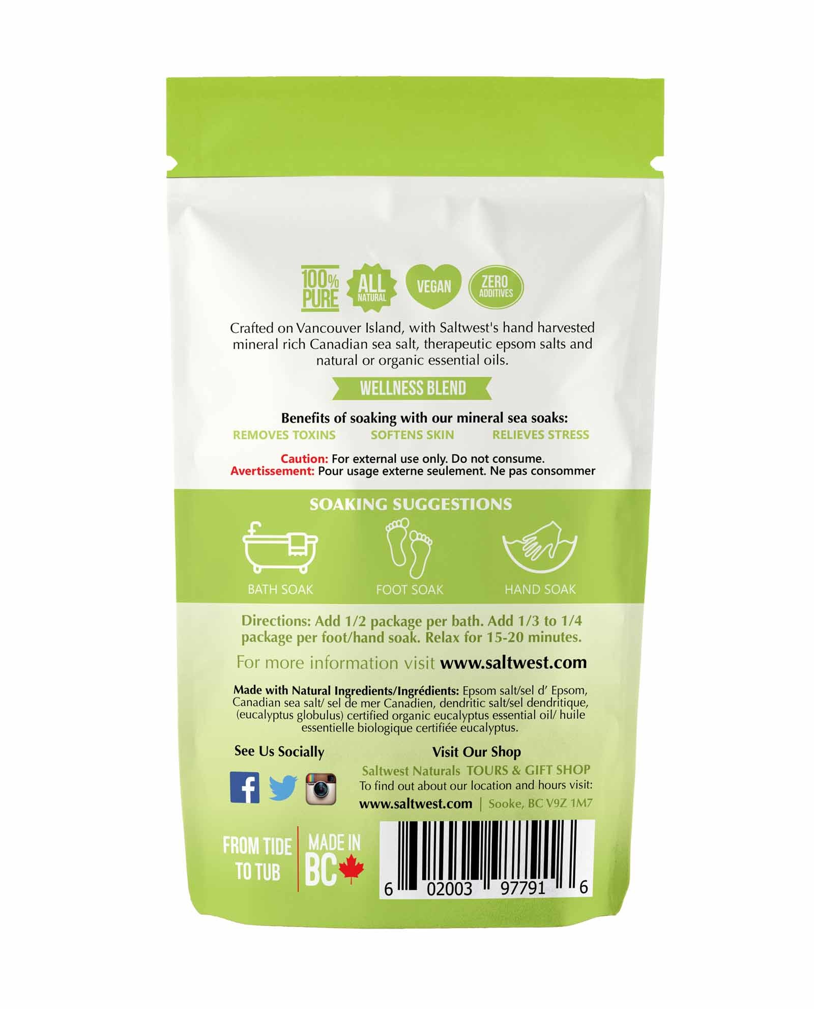 Saltwest Naturals Organic Eucalyptus Bath Soak 80g