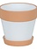 Hill's Imports Clay and White Round Pot With Saucer 4.75"
