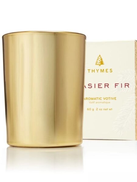Thymes Gilded Votive Candle Gold Frasier Fir