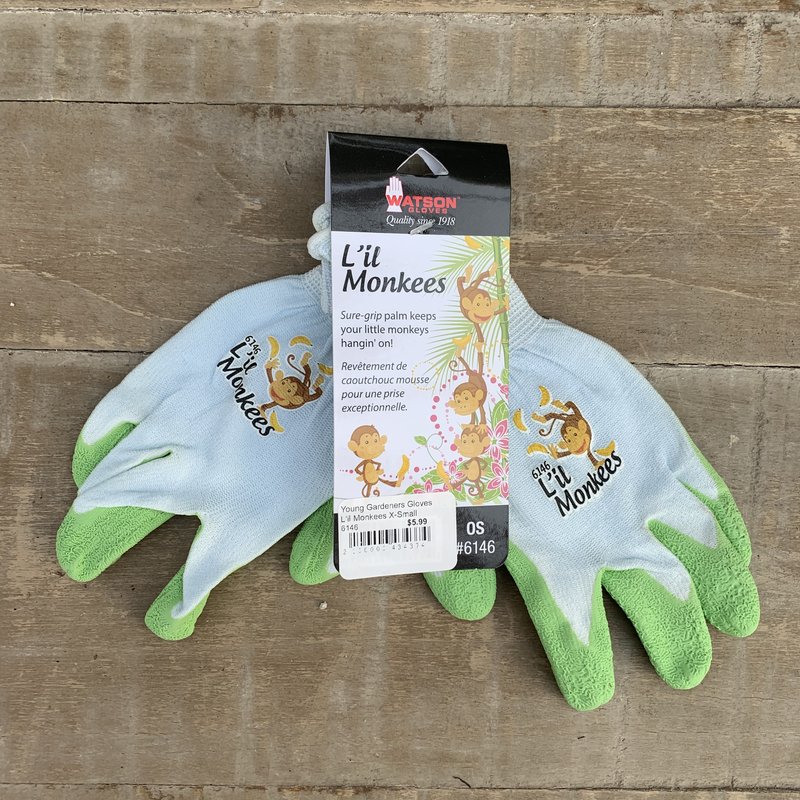 Watson Gloves Young Gardeners Gloves L'il Monkees X-Small