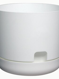 Oasis Planter With Saucer White