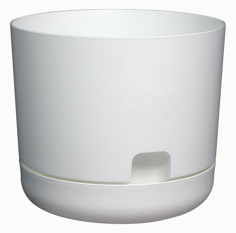 Oasis Planter With Saucer White