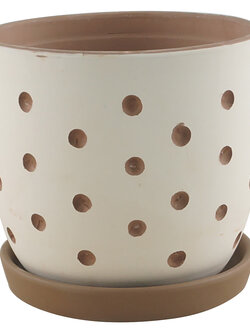 Hallie Dot Planter With Saucer